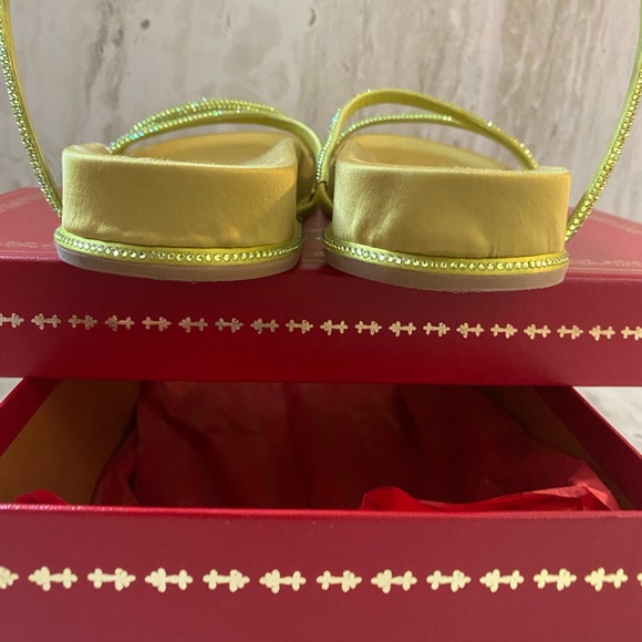 Rene Caovilla Limecicle Strass Green Satin Gisele - Picture 6 of 7